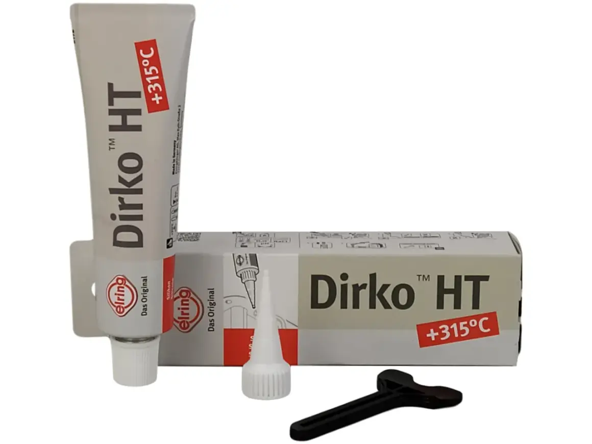 Zestaw Dirko HT z uszczelniaczem silikonowym. Sprawdź, ile schnie Dirko, by zapewnić trwałe uszczelnienie do 315°C.